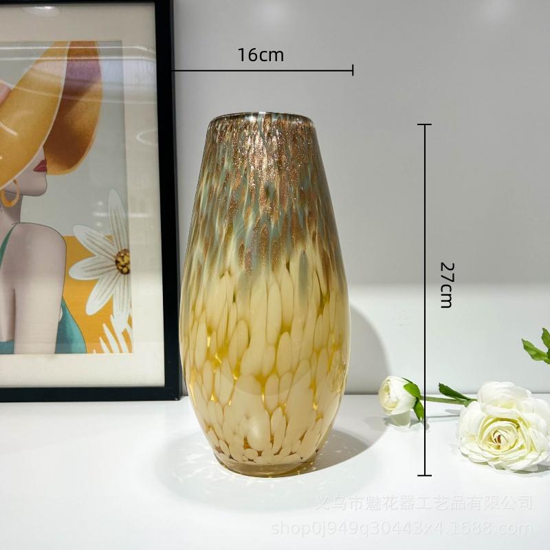 

Golden Spotted Glass Vase Irregular Gold Foil Terrarium Flower Vase Flower Arrangement Hydroponics Home Decoration Accessories