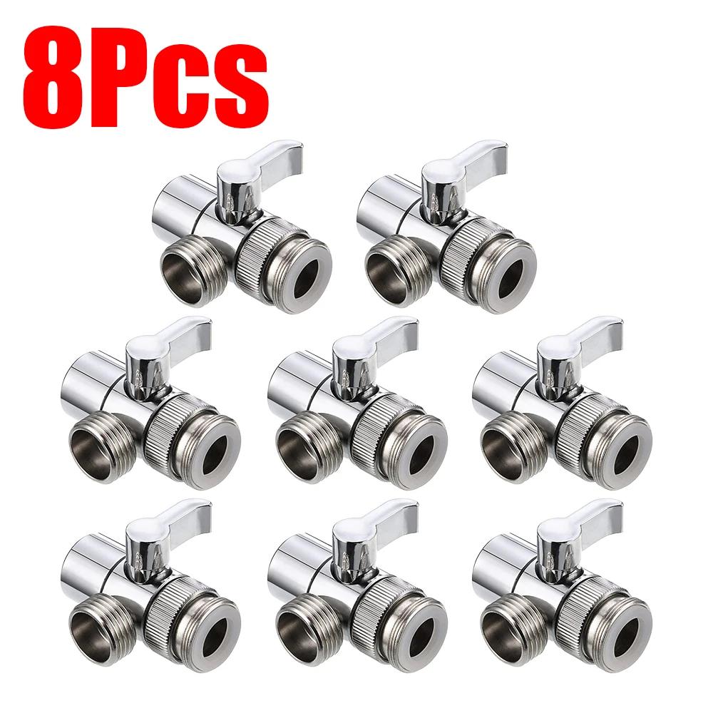 3 Way Water Tap Connector Splitter Copper Kitchen Sink Splitter Diverter Valve Leak-Proof Switch Faucet Adapter for Bathroom