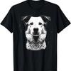 Black and White Dog Face Art Design for Animal Lovers T-Shirt