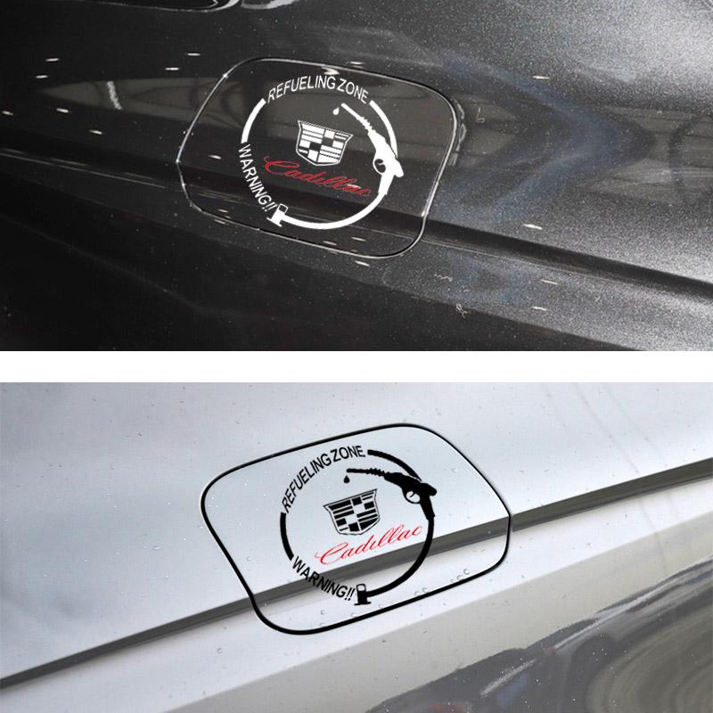 Car Badge Vinyl Reflective Fuel Tank Cap Stickers Decal For Cadillac Escalade Tiburon Deville Seville XT5 XTS CTS BLS SLS DTS SRX Metal