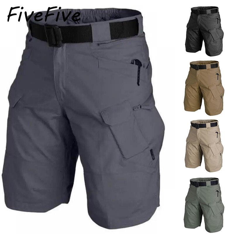 

FiveFive Men Classic Shorts Upgraded Waterproof Quick Dry Multi-pocket Short Pants Outdoor Hunting Fishing Cargo Shorts XL чорний