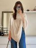 Cross-Border Shawl Neck Warmer Sweater: Irregular Knitted Autumn/Winter Pullover Cape Top