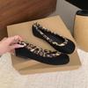 Fashion Spring Ladies Shoes Shallow Women's Flats Fashion Leopard Round Toe Casual Flat Shoes Color Matching Flat Slip On Solid Zapatos