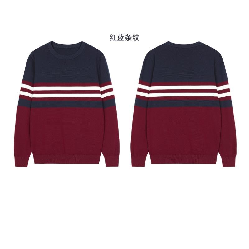 Striped Sweater Men's American Loose Round Neck Pullover Sweater Autumn and Winter Versatile Casual Top