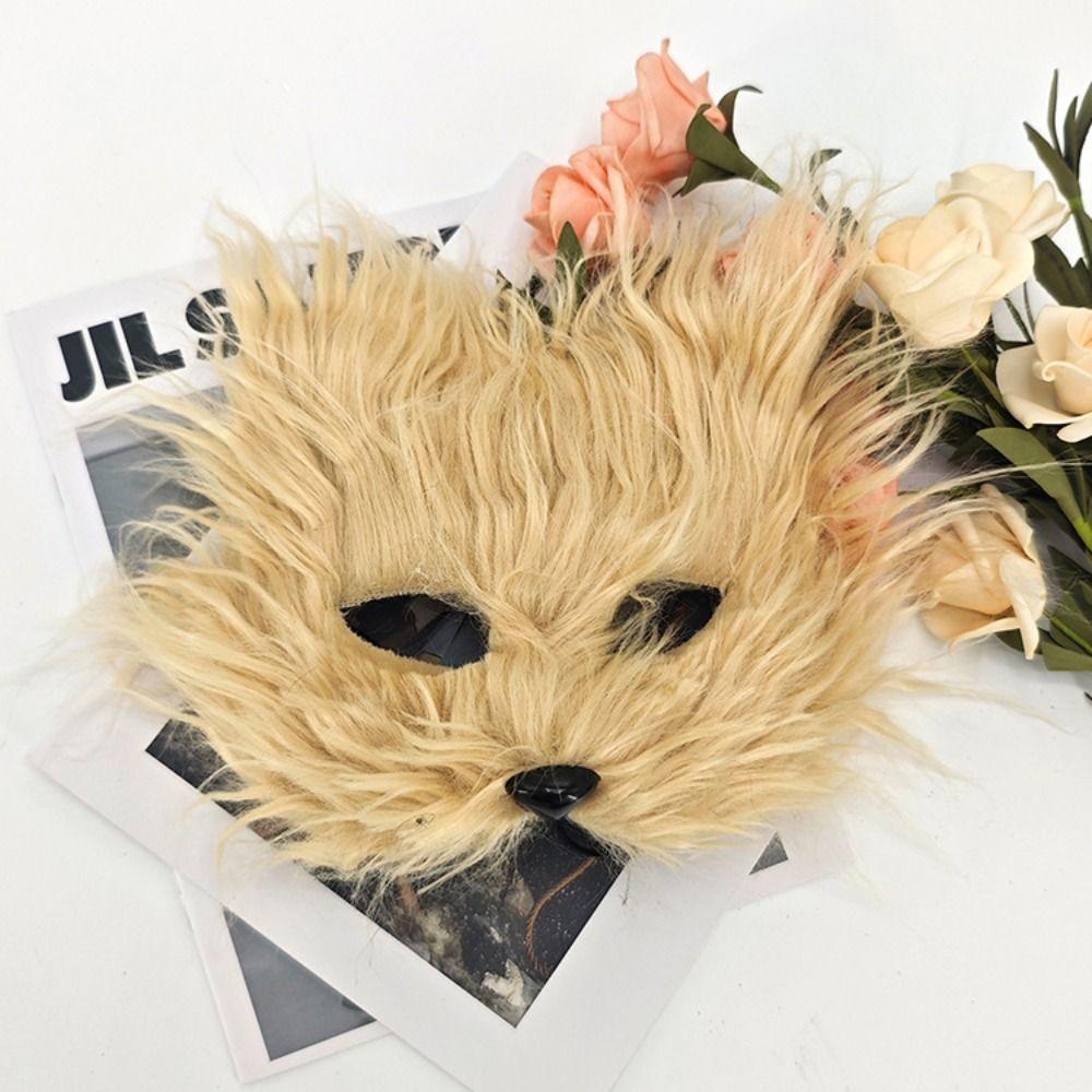 Premium Simulated Fox Party Fox Mask Lifelike Comfortable Faux Fur Cat Mask DIY Accessories Realistic Mask Cosplay Props