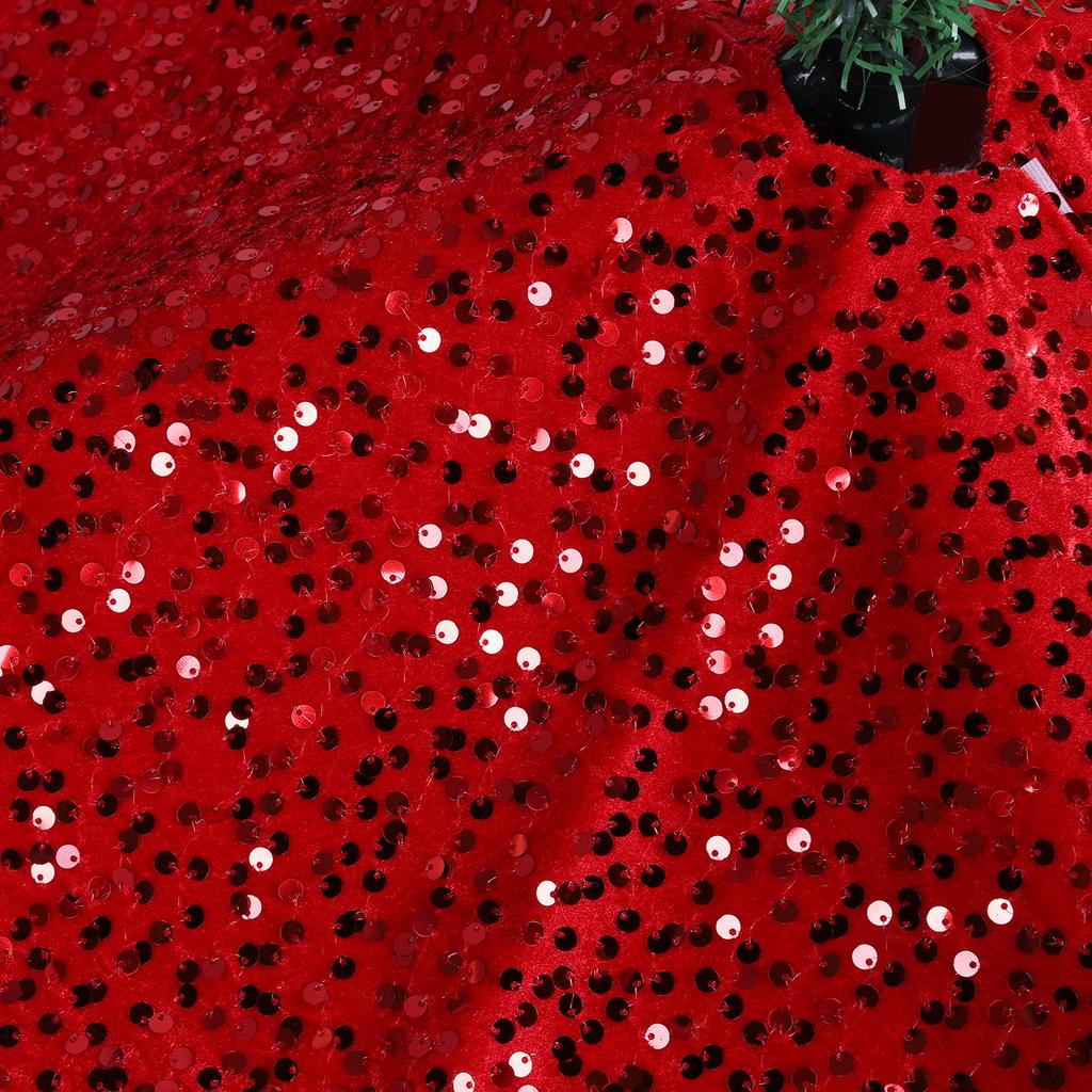 Christmas Tree Skirt with Small Sequins Red Tree Skirts Mini Xmas Tree Skirts for Home Party Holiday Indoor Outdoor Decorations