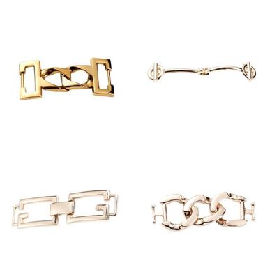 Modern Shoe Decoration Clip Zincs Alloys Metal Shoe Buckle Easy Attach Loafers Chain Fasterner Charm Garment Accessories