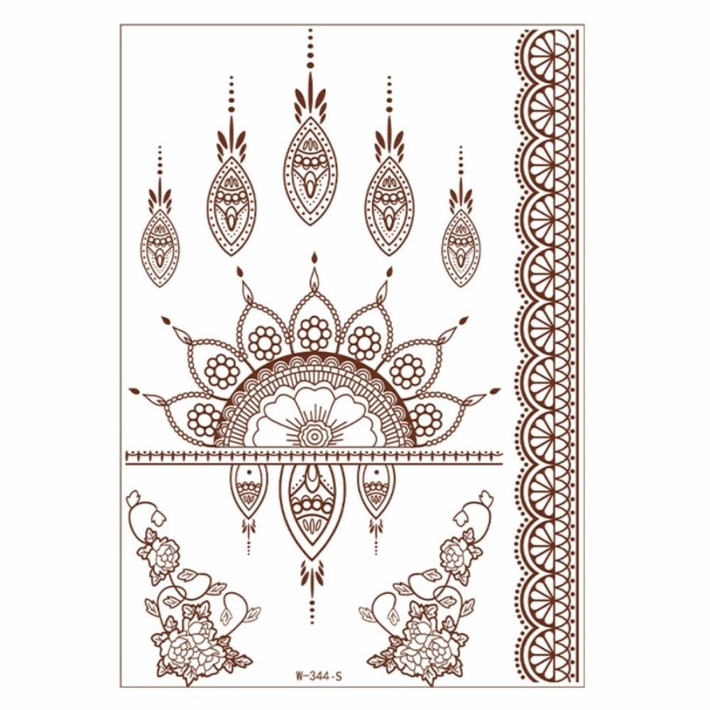 Lace Fake Tattoo Henna Tattoo Stickers Legs Arm Red Henna Tattoo Decals Temporary Tattoo  Girls