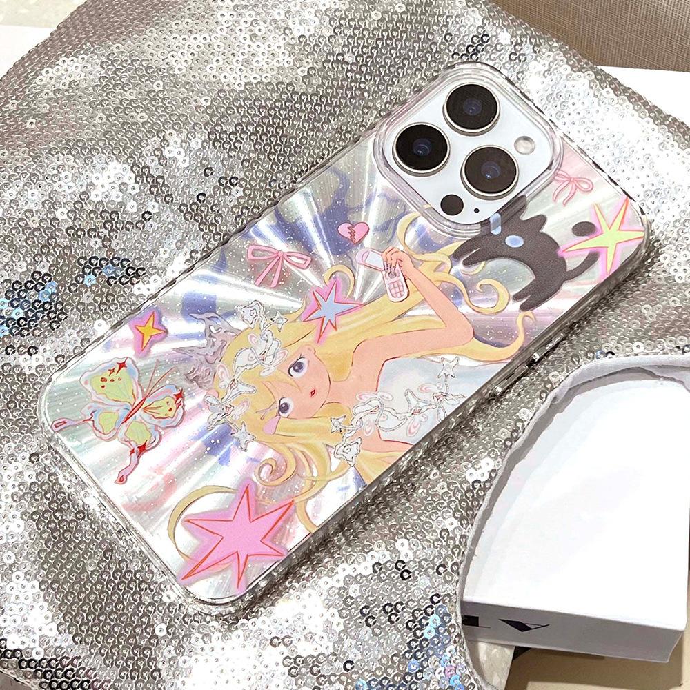 ins wind sweet cool comic girl for iPhone11ProMax mobile phone case Apple 11 aurora case