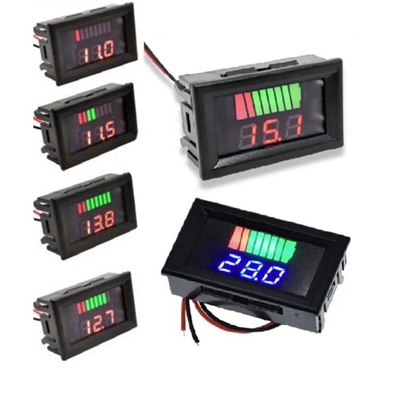 12V 24V 36V 48V 60V מחוון רמת טעינה של מצבר רכב מד קיבולת מצבר ליתיום בודק תצוגה בודק LED וולטמטר