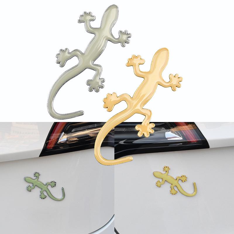 3D Luminous Metal Gecko Car Sticker - Decorative Scratch Cover for Car Body & Tail