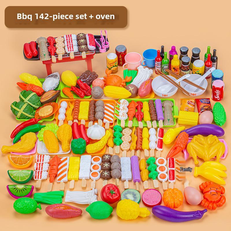 Kids' Pretend Play BBQ Set: Grilled Meat & Skewers Kitchen Toy