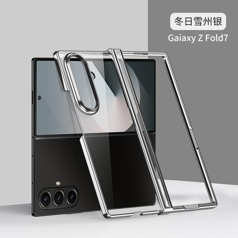 For Samsung Galaxy ZFold 7 Ultra-thin Phone Case ZFold 6 Foldable Screen Transparent Electroplated Hinge All Inclusive Anti Drop