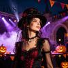 Skull Rose Costume Hat Adults Felt Top for Men Women, Steampunk Halloween Cosplay with Skeleton Makeup Party Decor Hand And Rose, Black Gothic