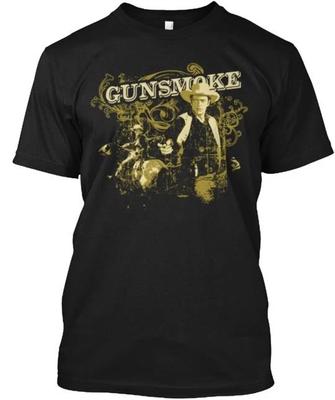 Gunsmoke Bekleidung 100% Baumwolle T-Shirt Herren T-Shirts Oberteil Hergestellt in den USA T-Shirt Tee Oberteil Unisex