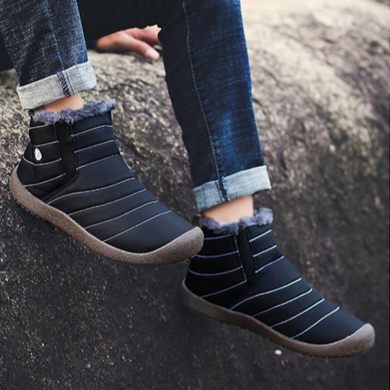 Flat Warm Cold Proof High Top Winter Shoes Man Sale Offer Casual Thick Plush Quality Work Anti Slip Brands Snow Boots for Men