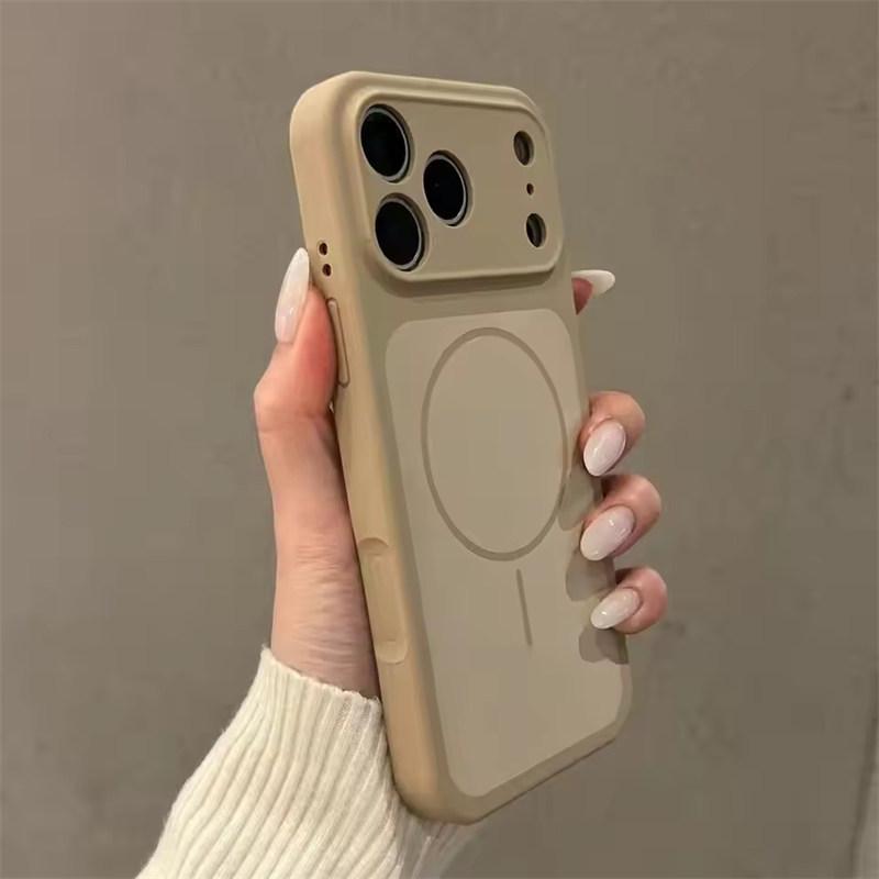 Liquid Silicone Dual-color , Lens-protecting Phone Case, Supports Magnetic Charging for iPhone 17, 16, 15, 14, and 13 Series
