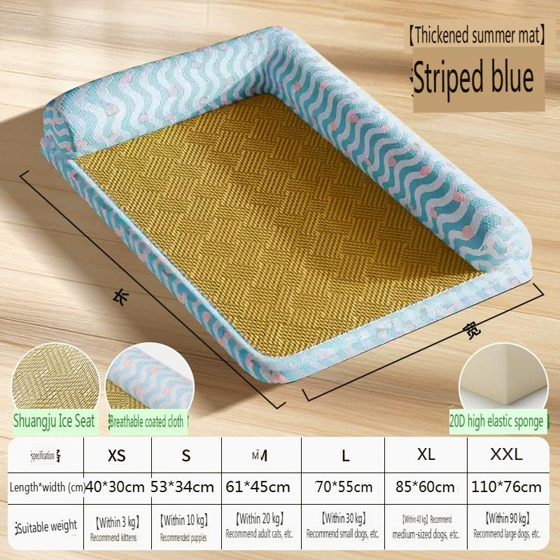

Dog Bed and Cat Bed, Four Seasons Universal Cooling Mat, Detachable Washable Pet Cushion, Non-slip Summer Sleeping Bed for S Xs size 40cm*30cm wide