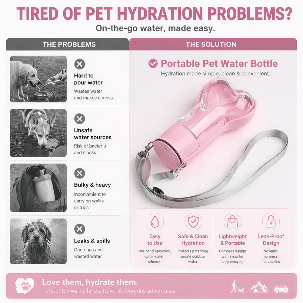 Portable Large Dog Water Bottle for Dogs Cats Leakproof Outdoor Drinking Bowls Puppy Travel Water Dispenser Pet Feeding Supplies