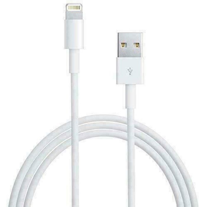 Cable de charge usb cordon renforcé 1m blanc pour iphone 6 7 8 plus x xs xr 11 pro max