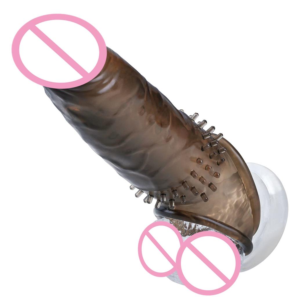Realistic Penis Extension Cock Sleeve Penis Enlarger Delay Reusable Condoms for Men Dildo Enhancer Sex Toys