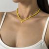 Bohemian Handmade Rice Bead Heart-shaped Necklace Collarbone Chain