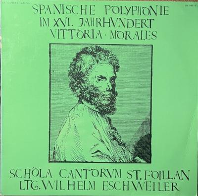 LP Record VICTORIA CRISTOBAL SCHOLA CANTORU Spanish Polyphony In the XVI. Jahrhu SM94058 FROM THE CAMERA MAGN Germany Classical Used