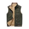 Men'S Casual Vest Wearing Cotton Vest On Both Sides, Double-Sided Multi-Pocket Horse Clip Men'S Spring
