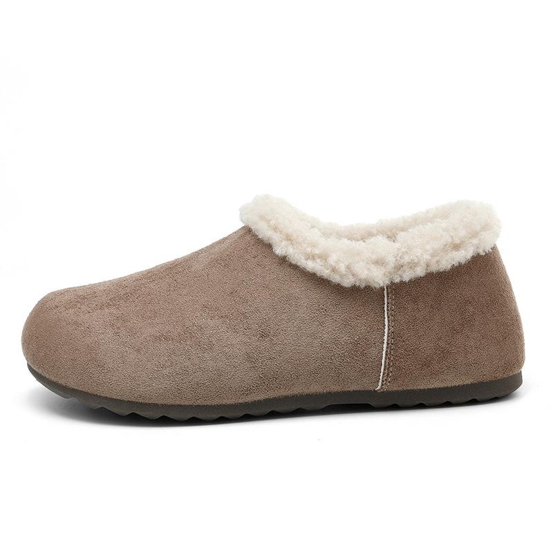 Fleece-Tasche Ferse Damenschuhe Neue Winterschuhe Ein Pedal Flauschige Schuhe Schuhe