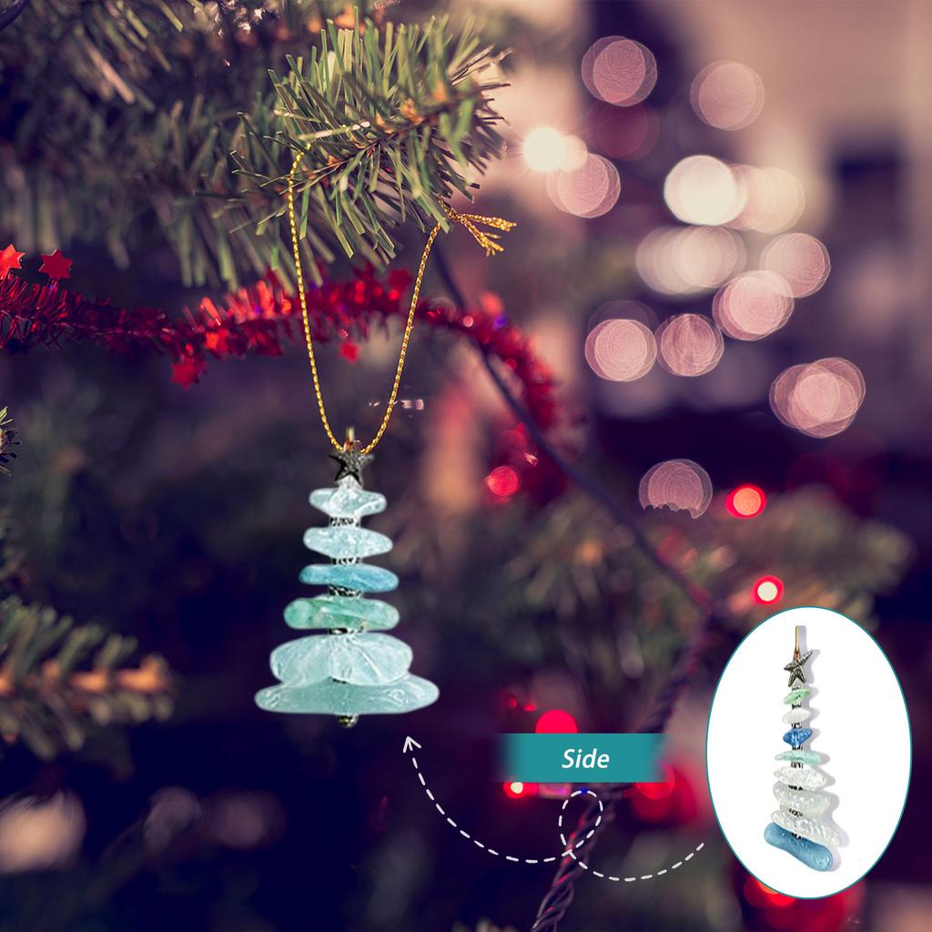 Calendario dell'Avvento di Natale 2026 con Ornamenti da Appendere a Tema Spiaggia in Vetro Marino Acrilico Albero Conto alla Rovescia Decorazione per la Casa