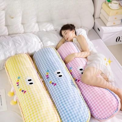 Colorful Grid Long Pillow Bedroom Side Sleep Leg Clamp Support Pad Girl's Room Decorat Hug Pillow Independent Inner Liner Can Be Disassembled Washed