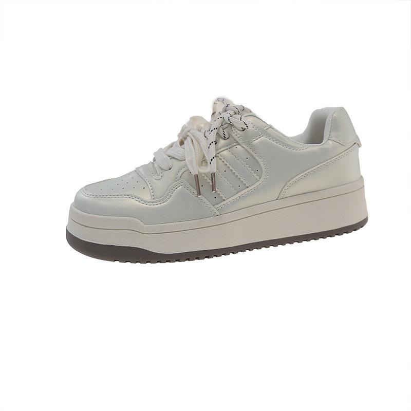 

Универсальные повседневные кеды на толстой подошве, увеличивающие рост, женские, весна 2025, новые, на шнуровке, легкие, спортивные, повседневные, белые 40 серебряный