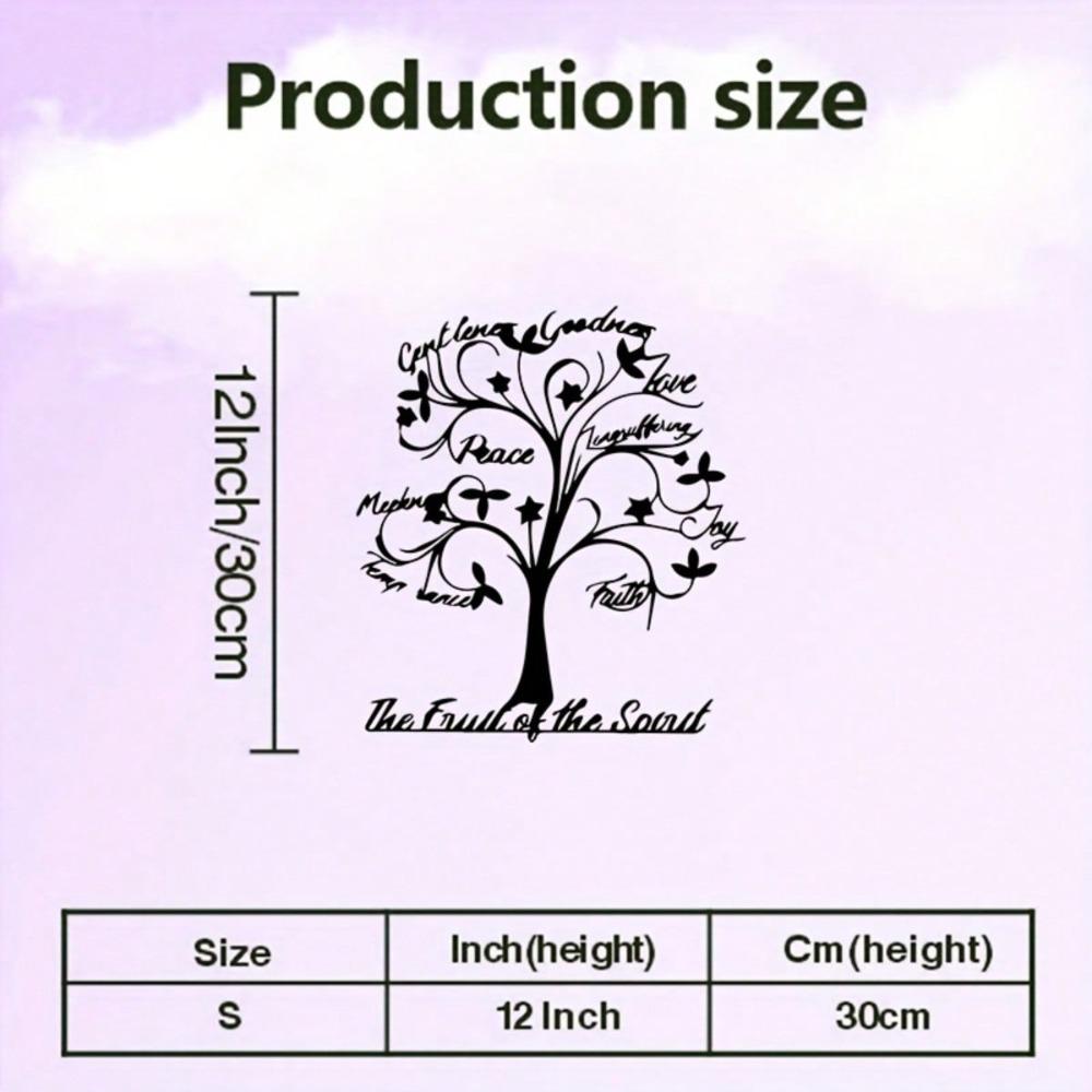 Metal Wall Art Tree of Life with Bible Verse Gold Iron Decor for Home Chapel