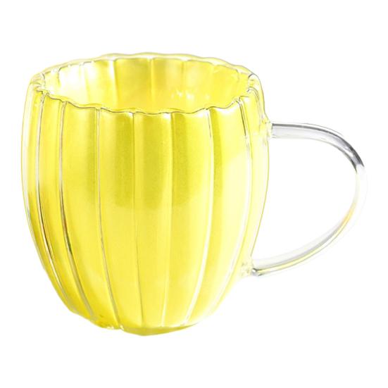 

Скляна кружка з подвійними стінками з ручкою, термостійка, 200 мл, мила чашка у формі гарбуза для кави, чаю, молока, домашнього офісного декору 200ML