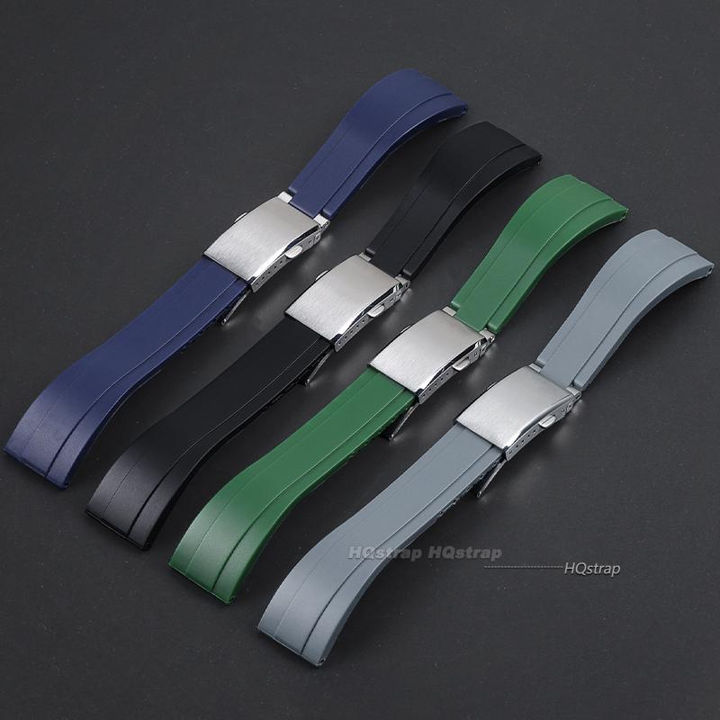 20mm Gummi-Uhrenarmband Passend für Rolex Submariner GMT Master Daytona Silikonband Schwarz Rot Grün Blau Uhrenarmband Armband Gürtel