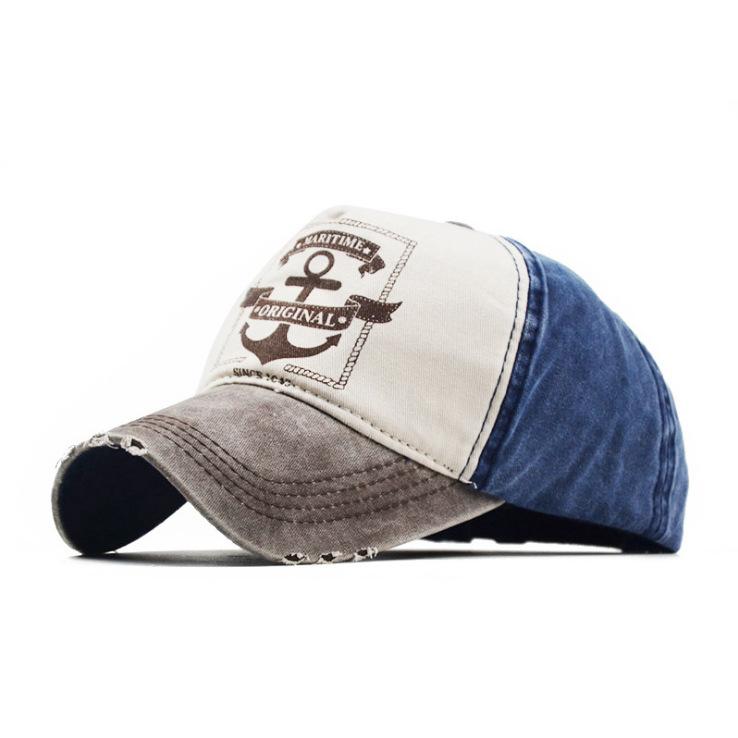 Vintage Distressed Baseball Cap "Jewel Shine" Print Washed Cotton Dad Hat