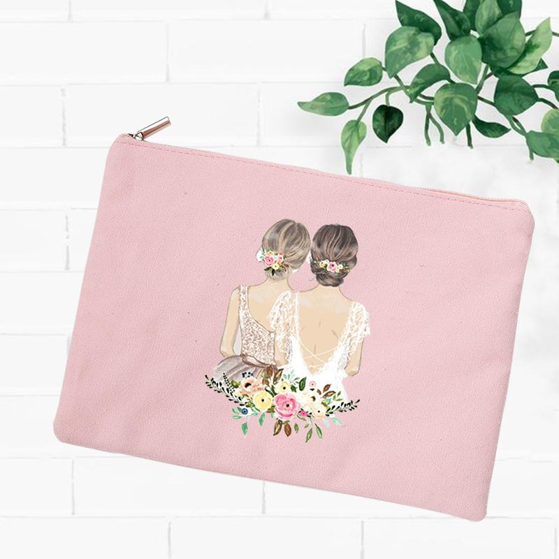 Best Friend Makeup Bag Women Cosmetic Bags Travel Toiletries Organizer Female Storage Make Up Case Purse Wedding Bridesmaid Gift