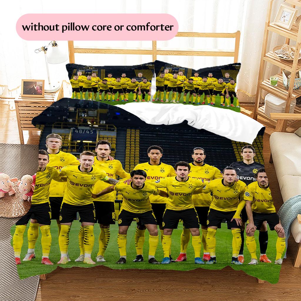 Dortmund Pattern Bedding Home Decoration Birthday Gift (1 * duvet cover + 2 * pillowcase, without core)