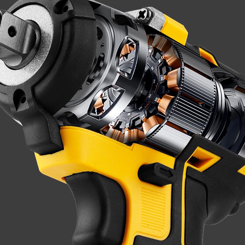 Rechargeable Brushless Electric Impact Wrench with Large Torque, Lithium Battery, and Auto Repair Screwdriver Function