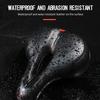 Hollow Breathable Bicycle Saddle Men Women MTB Road Bike Saddle Shock Absorbing Comfortable Big Butt Bike Seat Safety Warning