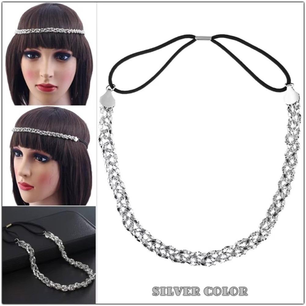 Adjustable Elastic Band Bride Head Chains Shiny Hair Ornaments Headpiece Accessories for Women