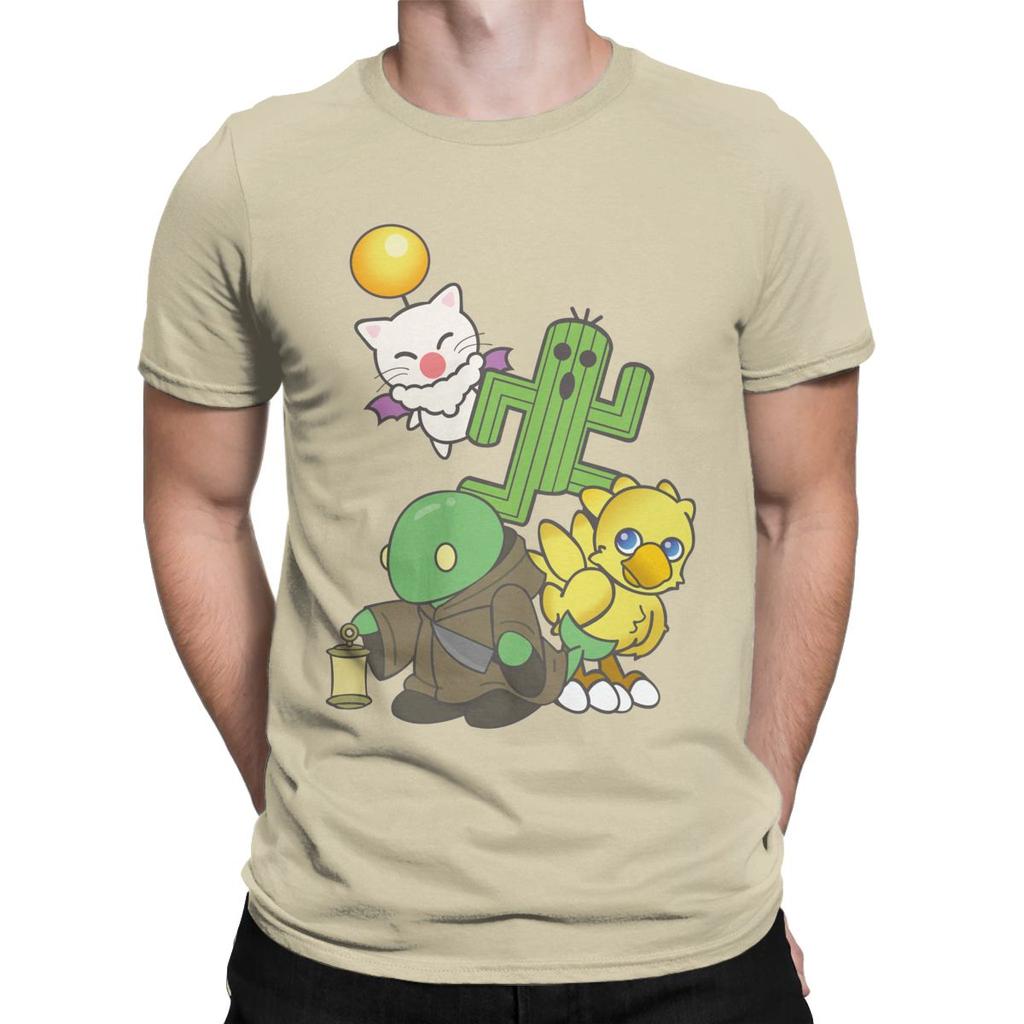 Team Final Fantasy Mogry Chocobo Tonberry Kaktus RPG Spiel Square Enix Geek Nerd T-Shirts Unisex 100% Baumwollkleidung Geschenkidee Unisex
