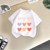 Fashionable summer children's T-shirt casual short sleeved T-shirt suitable for both men and women donuts
