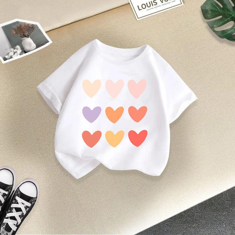 Fashionable summer children's T-shirt casual short sleeved T-shirt suitable for both men and women donuts