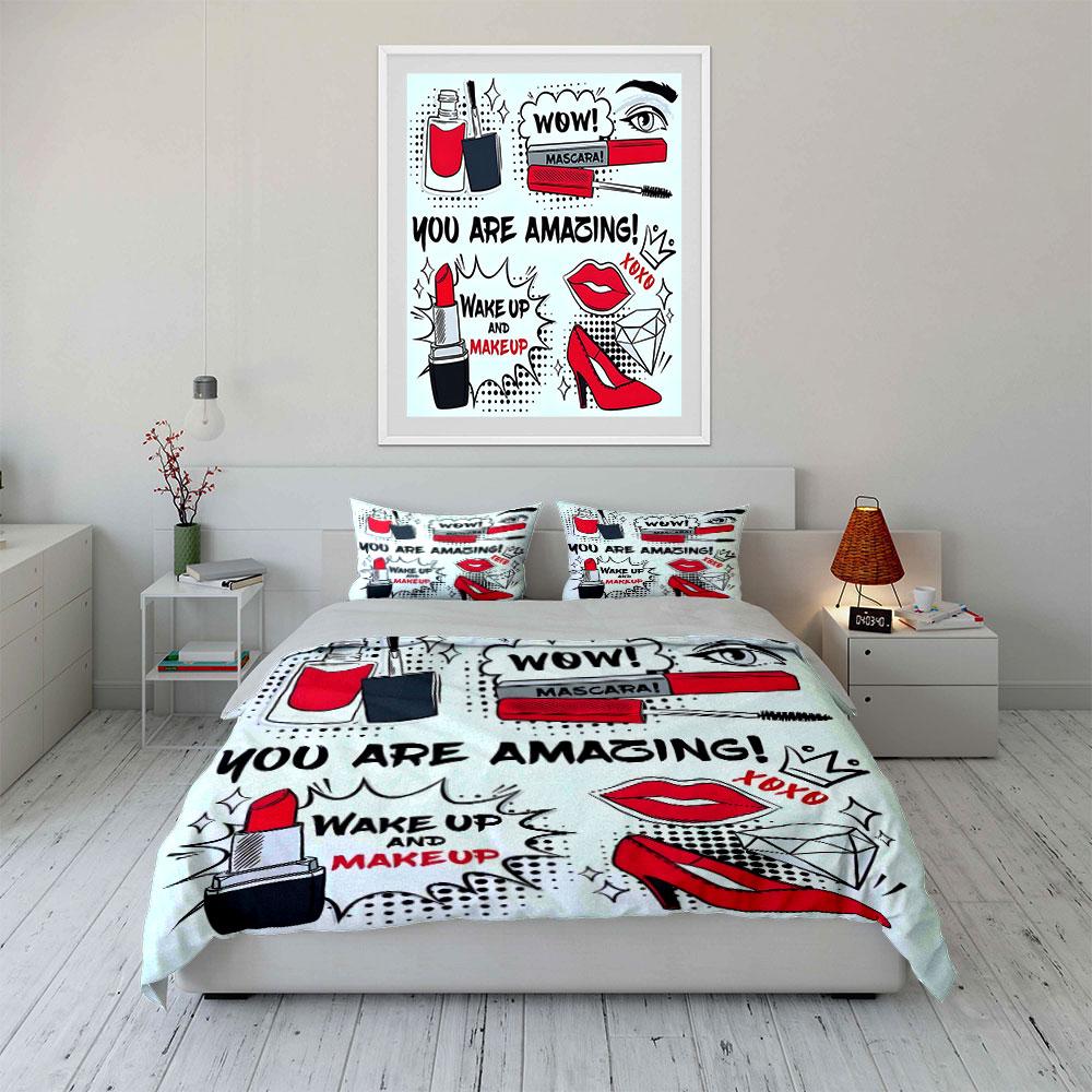 "Vibrant Glam Pop Art" Bedding sets Duvet covers Pillowcases(1* Duvet Cover 2* Pillowcases without duvet insert)