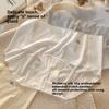 Plus Size Lady Spring and Summer Camellia Fragrance Without Trace Ice Silk 10A Antibacterial Extended Crotch Triangle Briefs