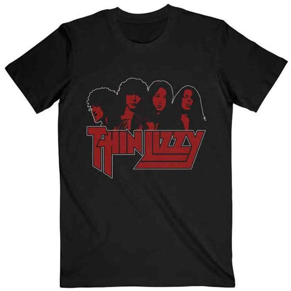 Thin Lizzy Unisex T-Shirt Band Photo Logo Unisex T-Shirt L
