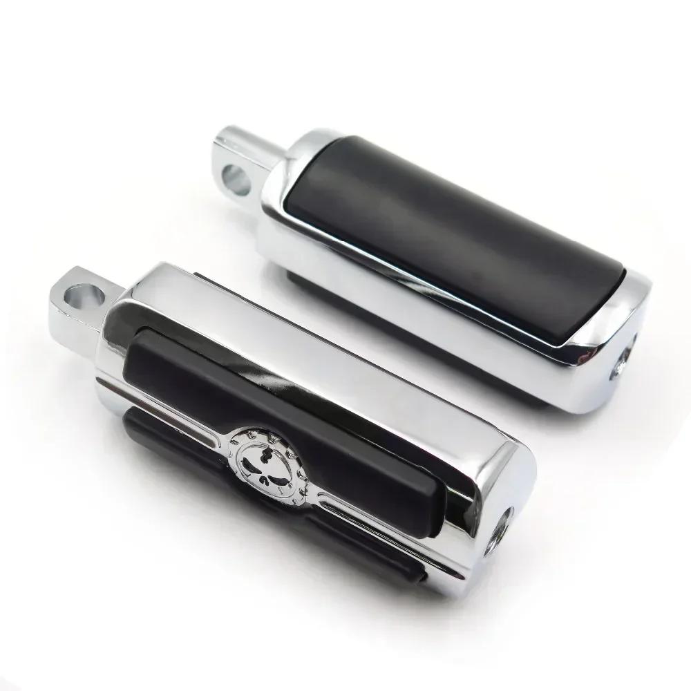 Motorcycle Parts Pair Skull Foot Pegs Rest For Harley-Davidson 1984-2017 Softail Touring Male Peg Mount