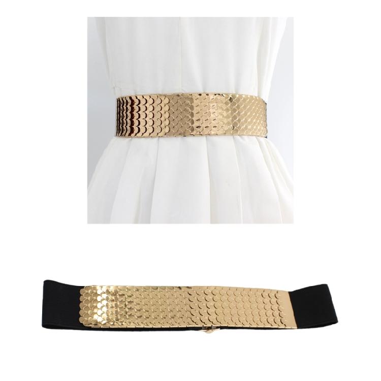Women Stretch Belt with Fish Scale Texture Versatile Corset for Banquet Dress
