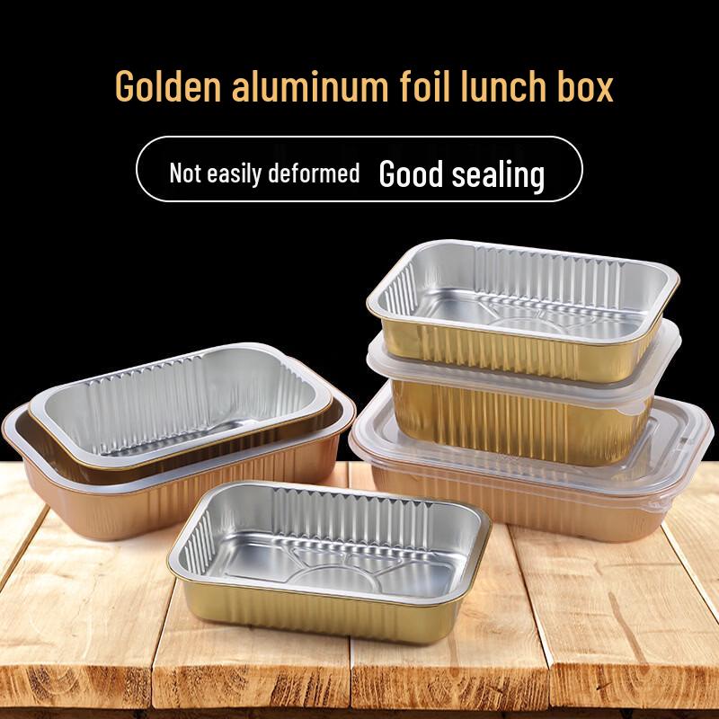 Einweg Rechteckige Aluminiumfolien-Essensboxen mit Deckeln